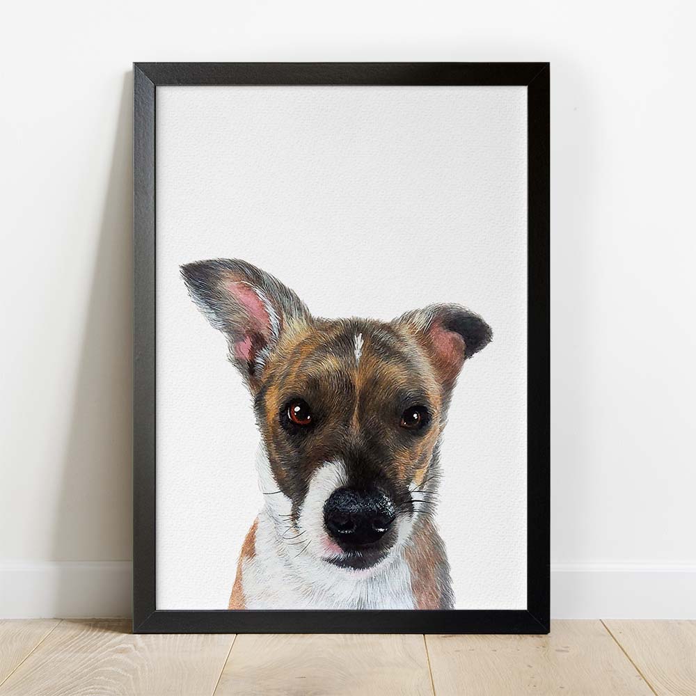 Personalized Pet Portrait From Photo 100% Hand-Painted With ACRYLIC Paints Peekaboo
