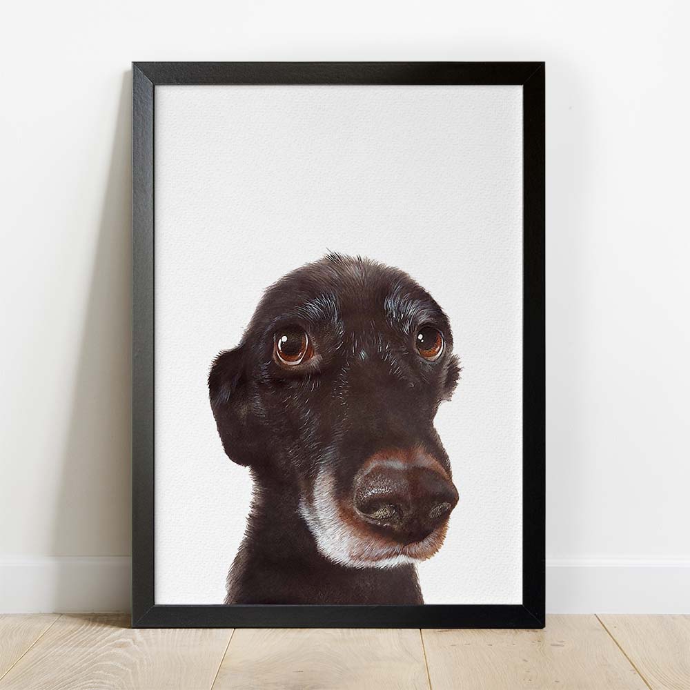 Personalized Pet Portrait From Photo 100% Hand-Painted With ACRYLIC Paints Peekaboo
