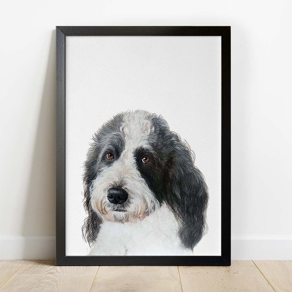 Personalized Pet Portrait From Photo 100% Hand-Painted With ACRYLIC Paints Peekaboo