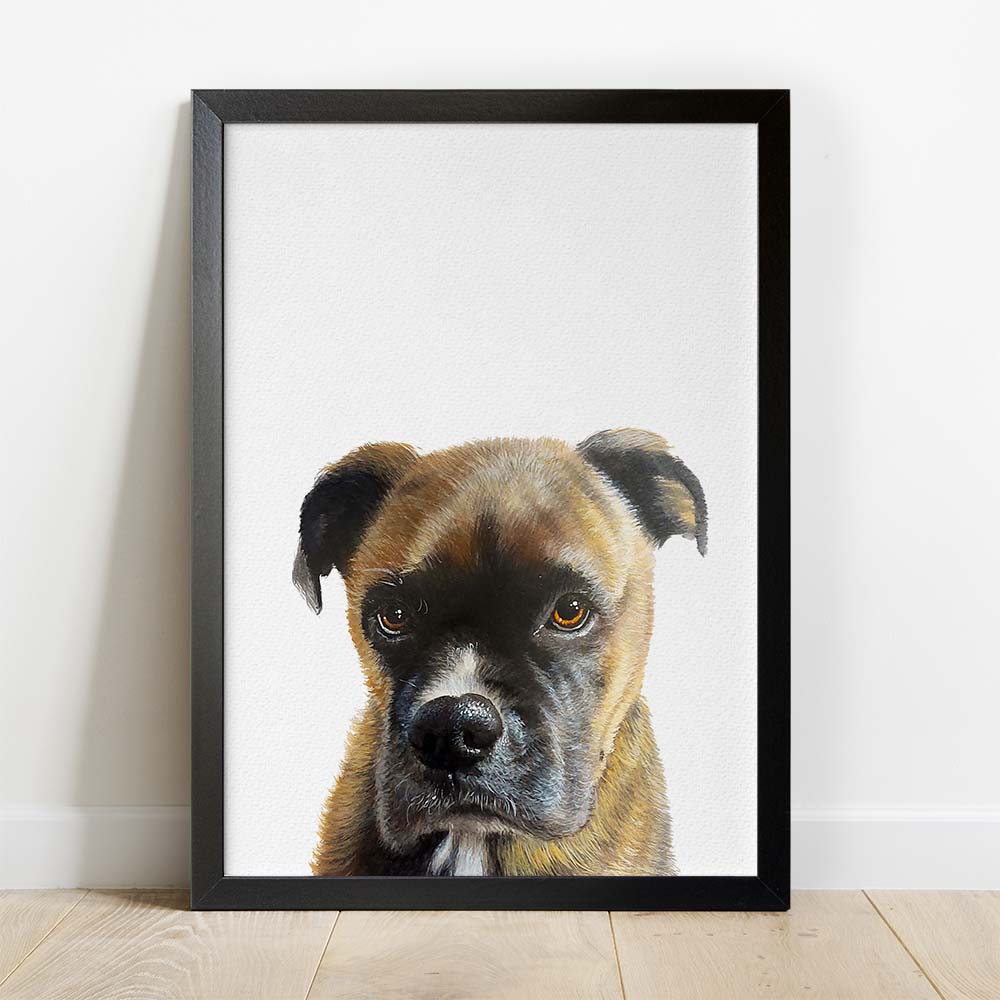Personalized Pet Portrait From Photo 100% Hand-Painted With ACRYLIC Paints Peekaboo
