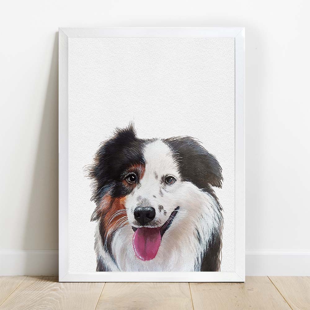 Personalized Pet Portrait From Photo 100% Hand-Painted With ACRYLIC Paints Peekaboo