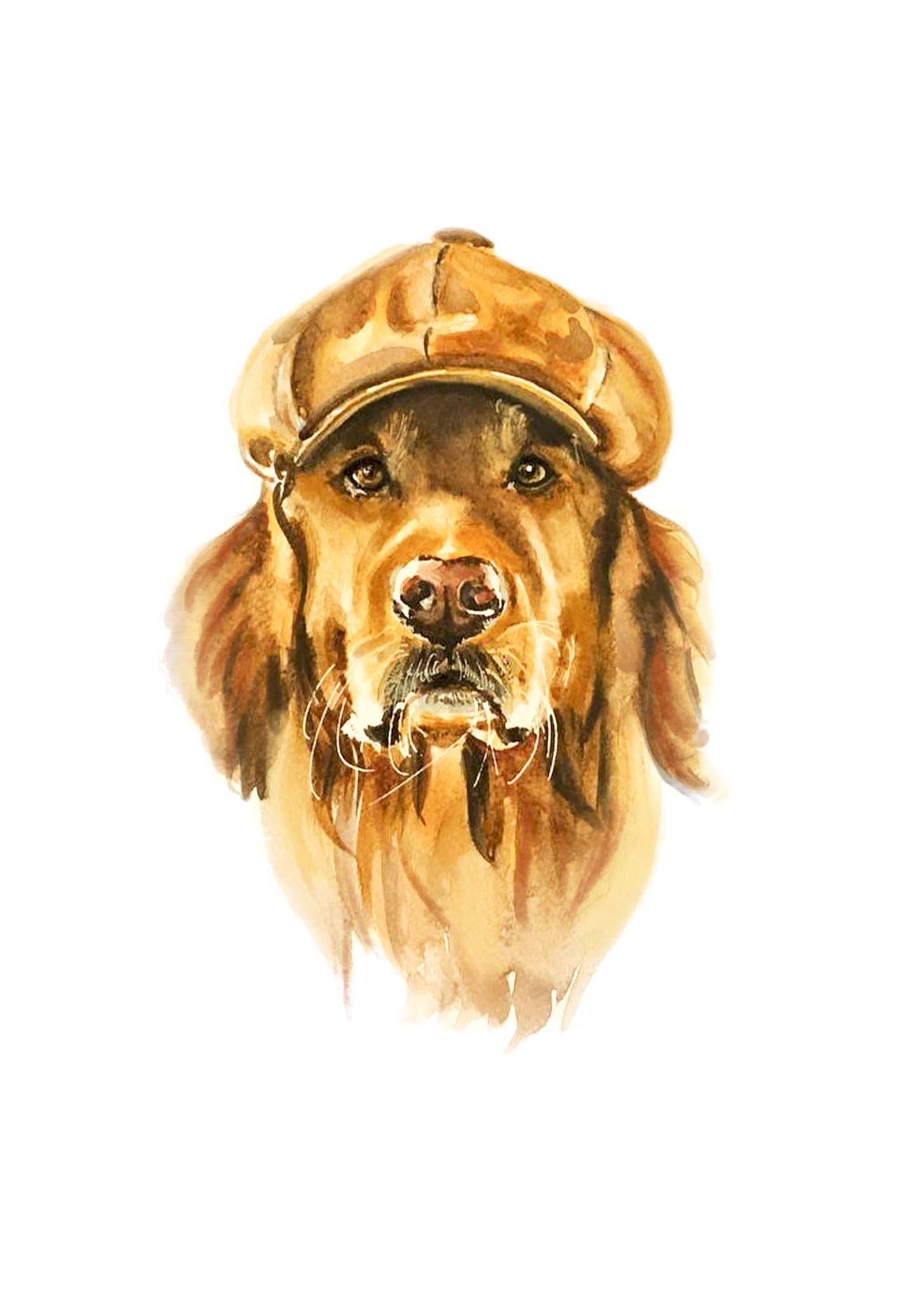 Custom Dog Portrait From Photo 100% Classic Water-color Hand Painting