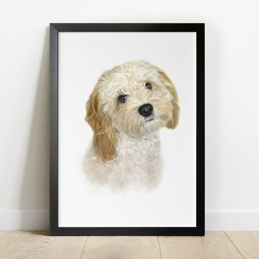 Custom Dog Portrait From Photo 100% Watercolor Hand Painting Classic