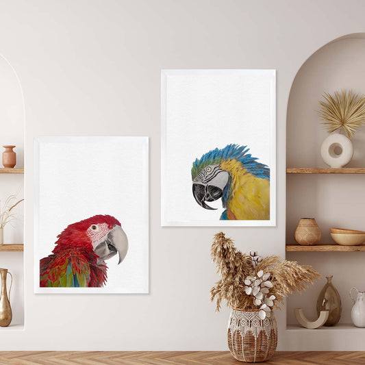 Custom Parrot Portrait From Photo 100% Watercolor Hand Painting Peekaboo