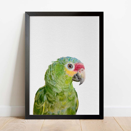 Custom Parrot Portrait From Photo 100% Watercolor Hand Painting Peekaboo