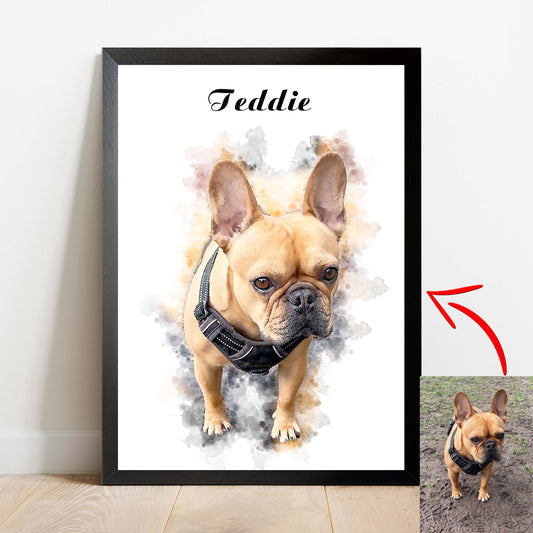 Turn Your Pet’s Photo Into a Hand-Drawn Portrait - Ready to Hang