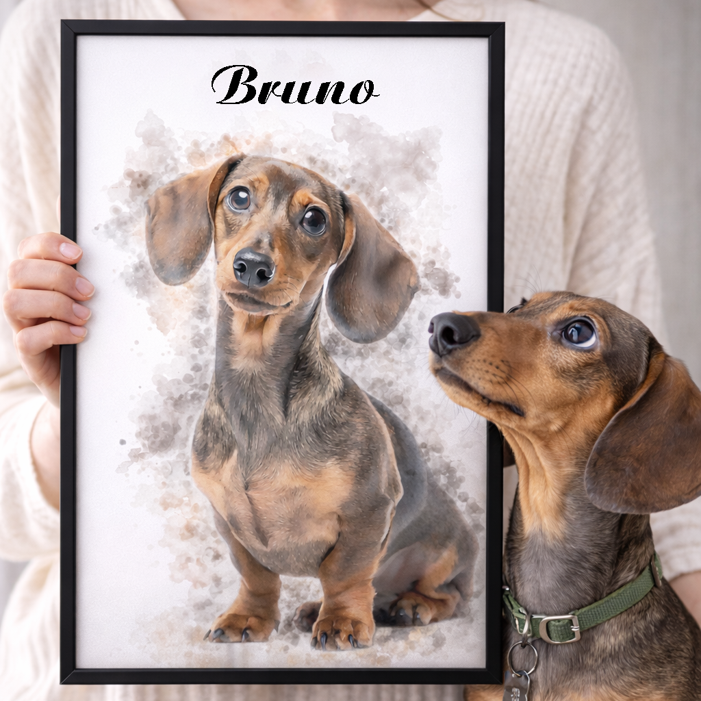 Turn Your Pet’s Photo Into a Hand-Drawn Portrait - Ready to Hang