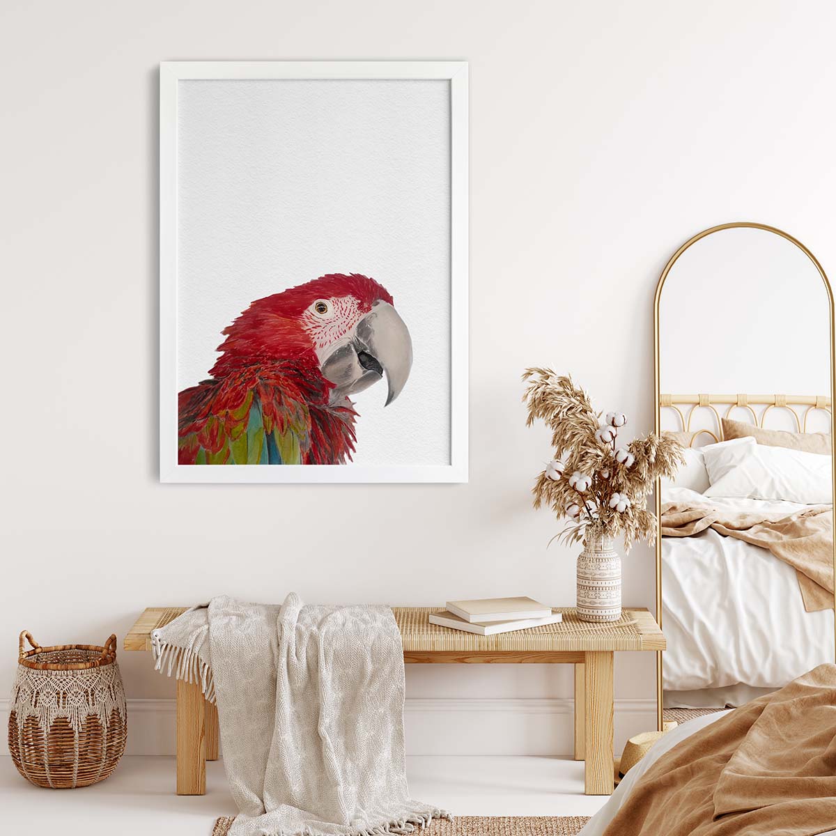 Custom Parrot Portrait From Photo 100% Watercolor Hand Painting Peekaboo
