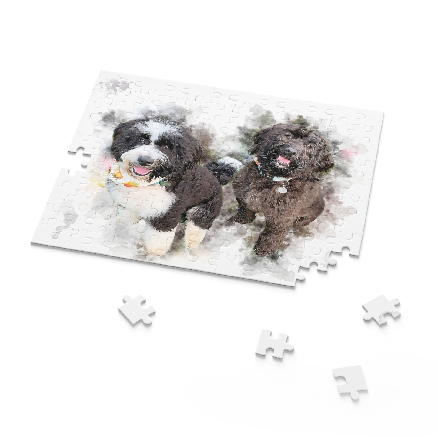 126-Piece Personalized Magnetic Jigsaw Puzzle With Digitally Hand-Painted Pet Portrait