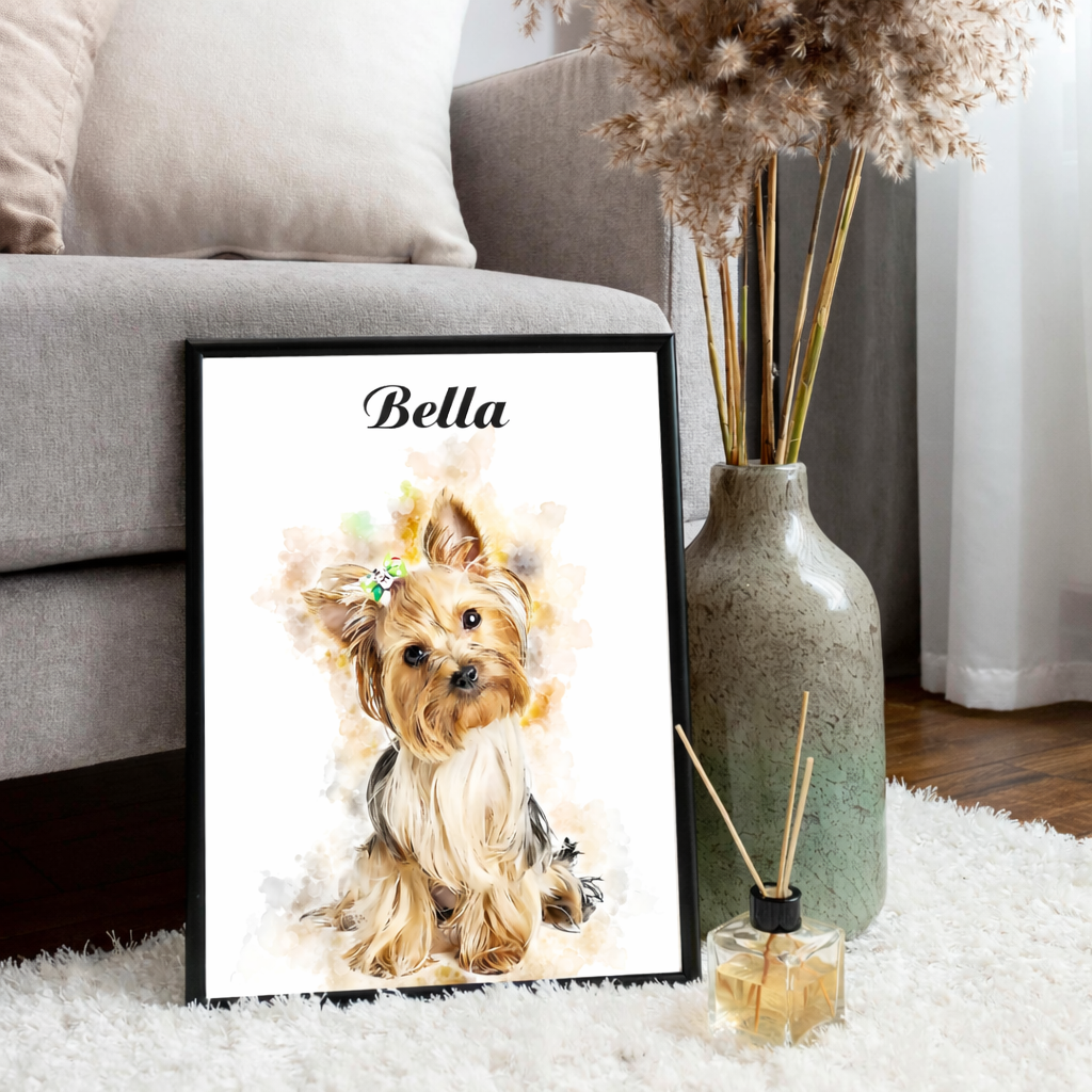 Turn Your Pet’s Photo Into a Hand-Drawn Portrait - Ready to Hang