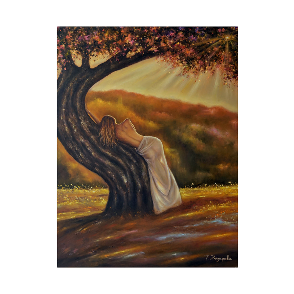 "Unity with Nature, Enchanting Affection" Original Oil Hand Painted Artwork 31.5x39.5 Inches