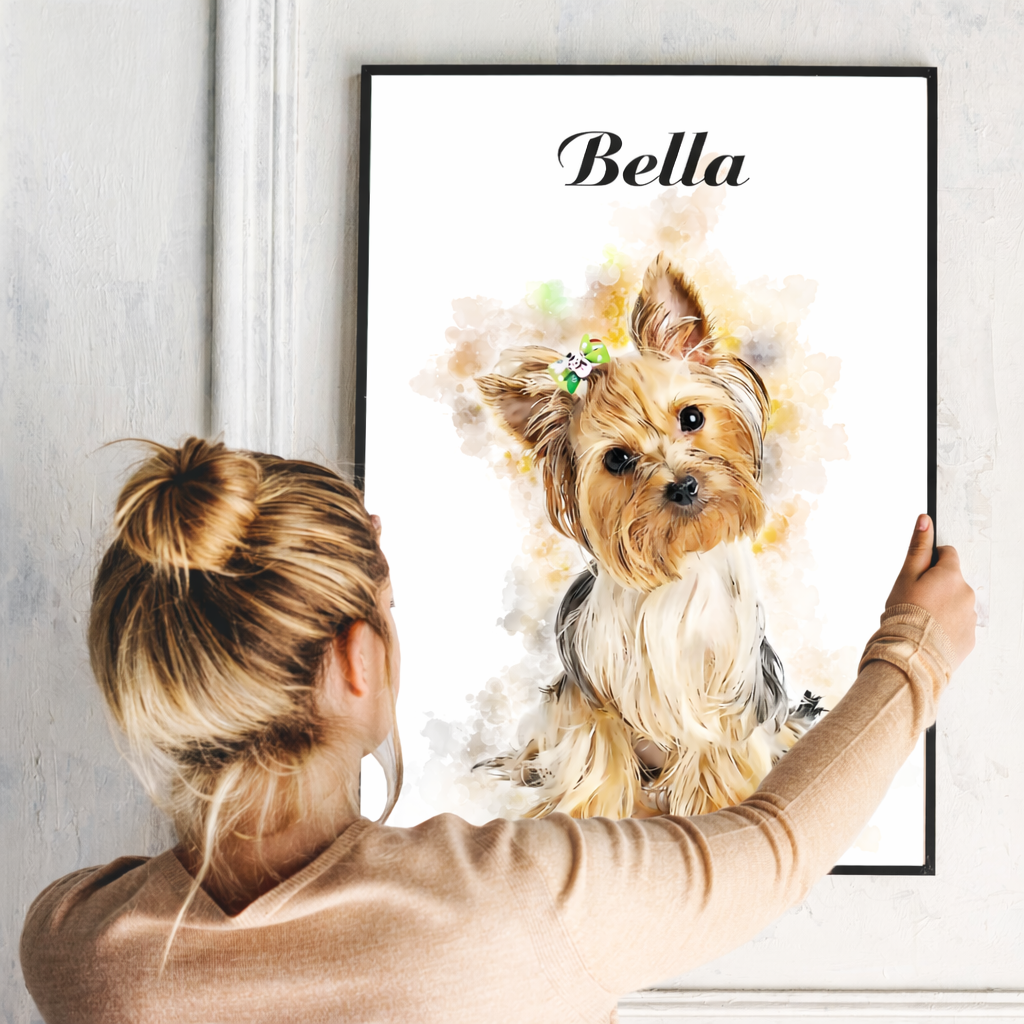 Turn Your Pet’s Photo Into a Hand-Drawn Portrait - Ready to Hang
