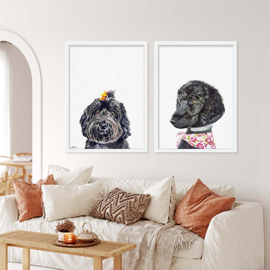 HILARIOUS Custom Pet Portrait From Photo 100% Watercolor Hand Painting Peekaboo