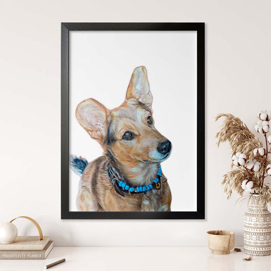 Personalized Dog Portrait From Photo, Colored Pencils, 100% Hand Painting