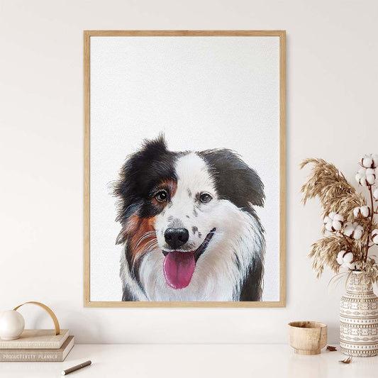 Personalized Pet Portrait From Photo 100% Hand-Painted With ACRYLIC Paints Peekaboo