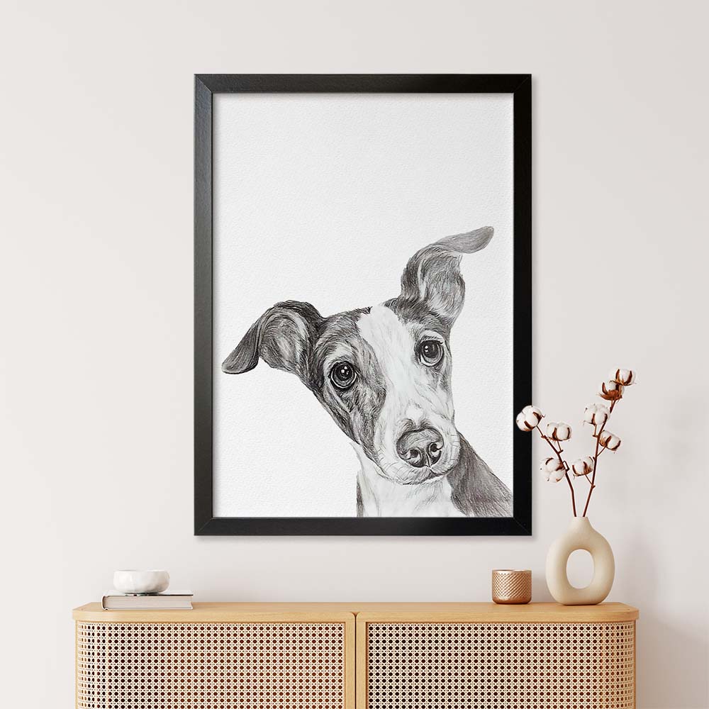 GRAPHITE-PENCILS Personalized Pet Portrait From Photo 100% Hand-Painted