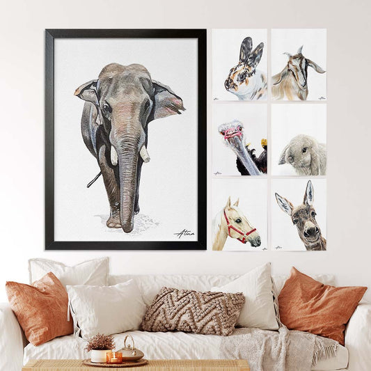 Custom Made Animal Portrait From Photo, Unique Hand Painted Watercolor Artwork