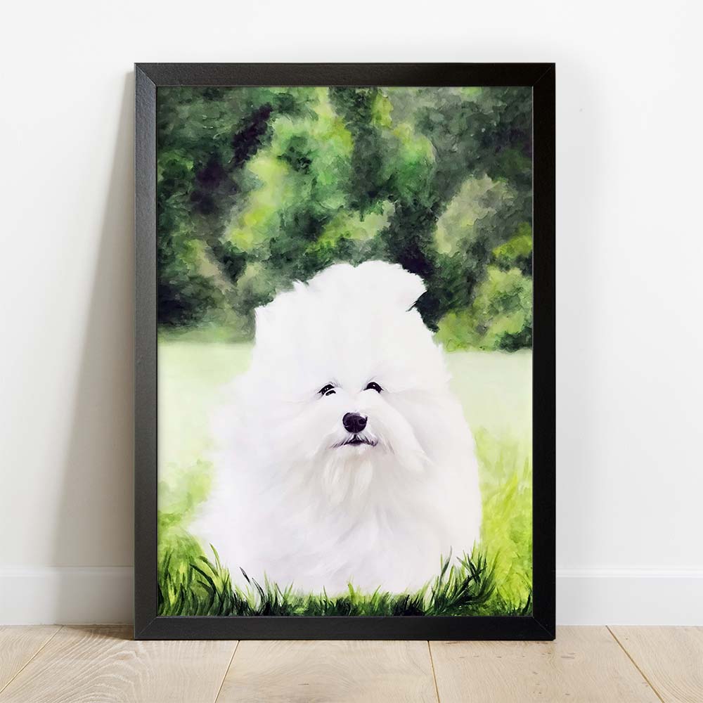 Custom Pet Portrait WITH BACKGROUND From Photo 100% Hand Painted