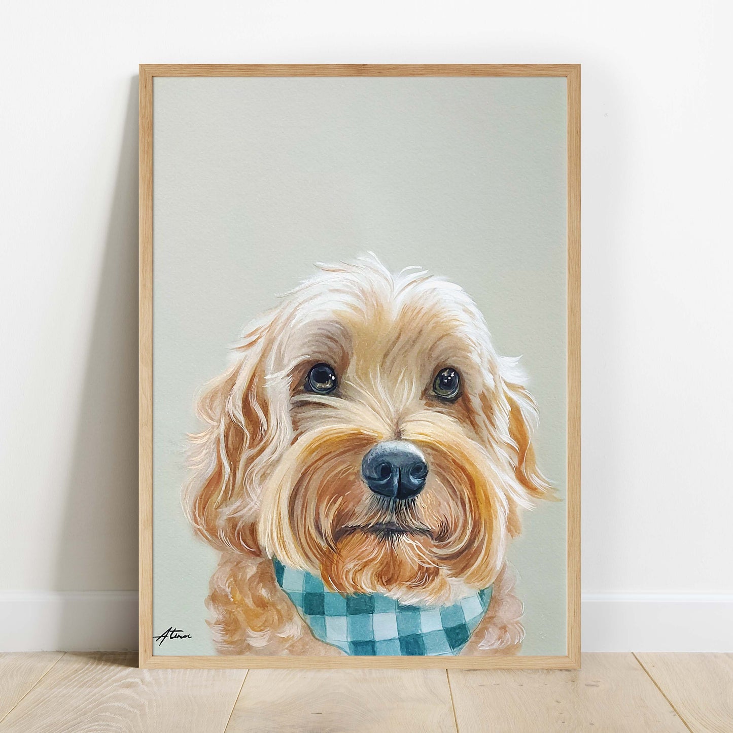 Custom Pet Portrait WITH BACKGROUND From Photo 100% Hand Painted