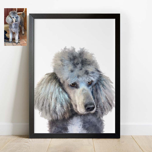 Custom Dog Portrait From Photo Digital Hand Painted On Tablet