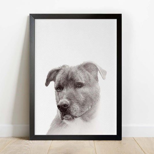 GRAPHITE-PENCILS Personalized Pet Portrait From Photo 100% Hand-Painted