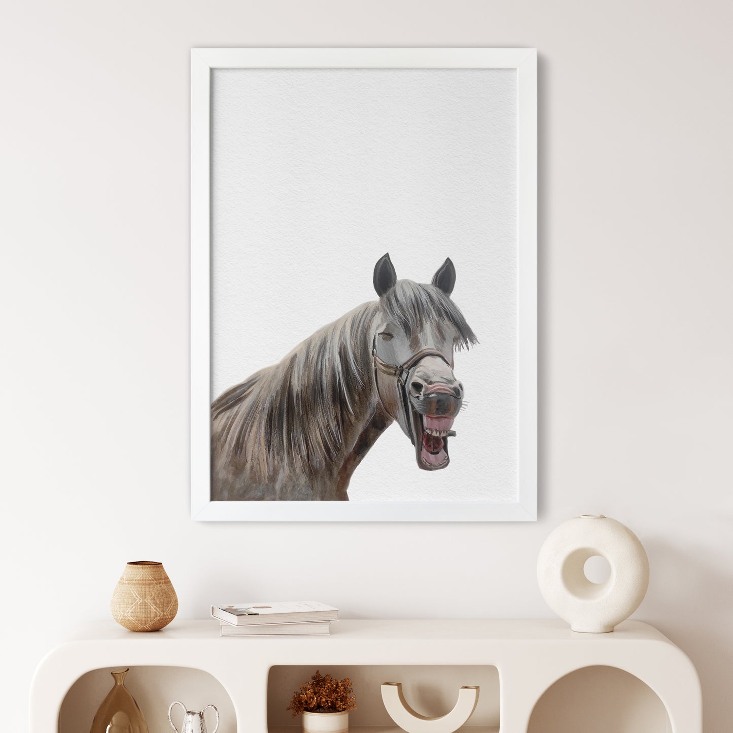 Custom Horse Portrait From Photo 100% Watercolor Hand Painting Peekaboo