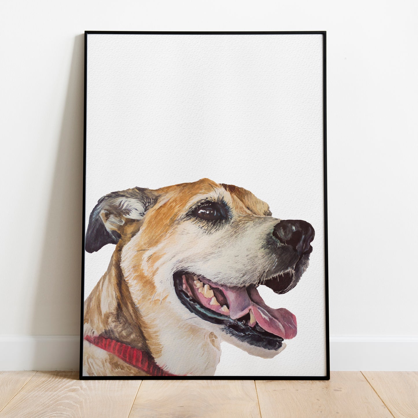 Corner Peekaboo Custom Dog Portrait From Photo 100% Watercolor Hand Painted