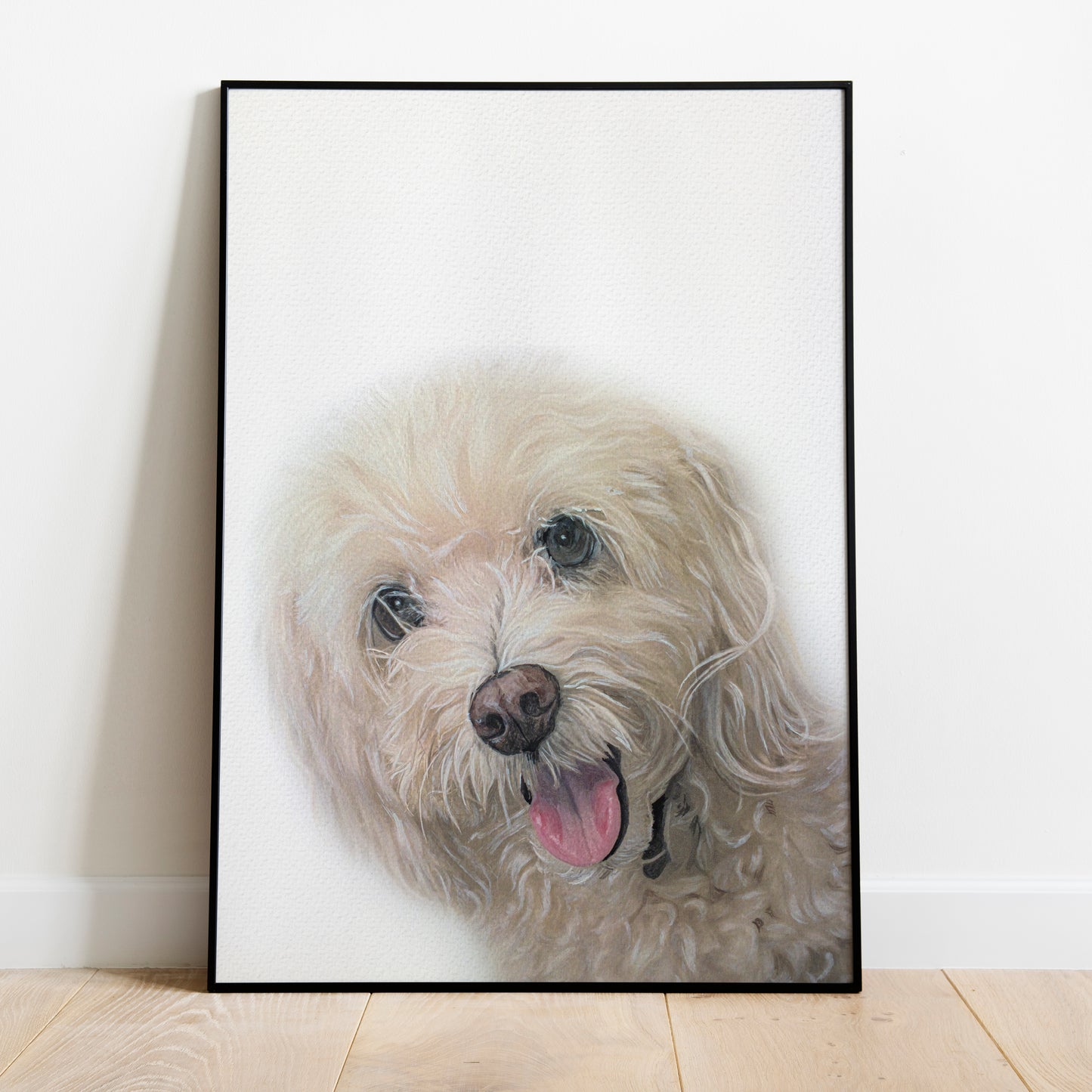 Corner Peekaboo Custom Dog Portrait From Photo 100% Watercolor Hand Painted