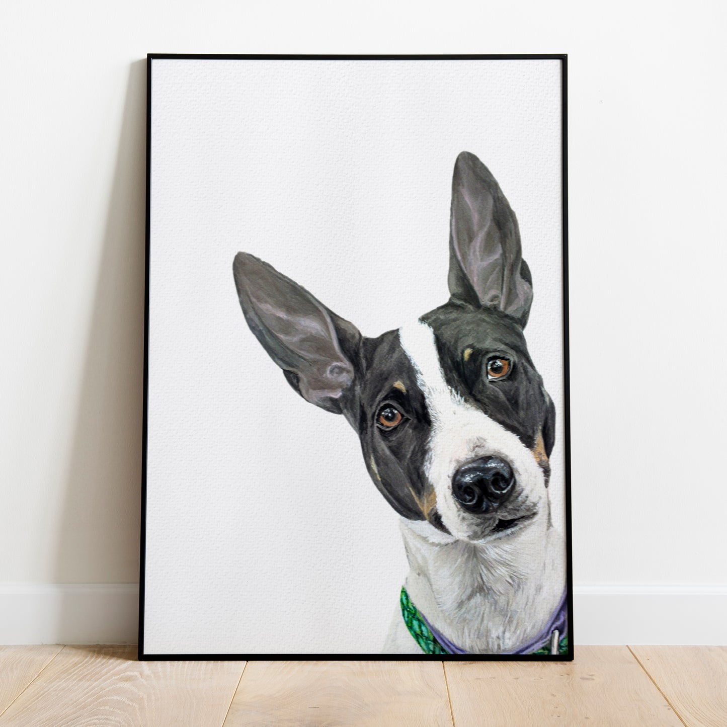 Corner Peekaboo Custom Dog Portrait From Photo 100% Watercolor Hand Painted