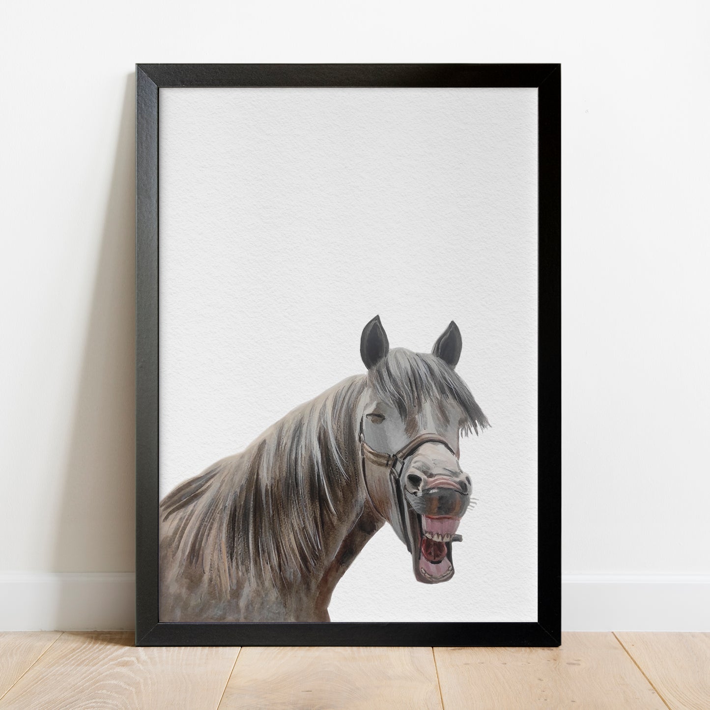 Custom Horse Portrait From Photo 100% Watercolor Hand Painting Peekaboo