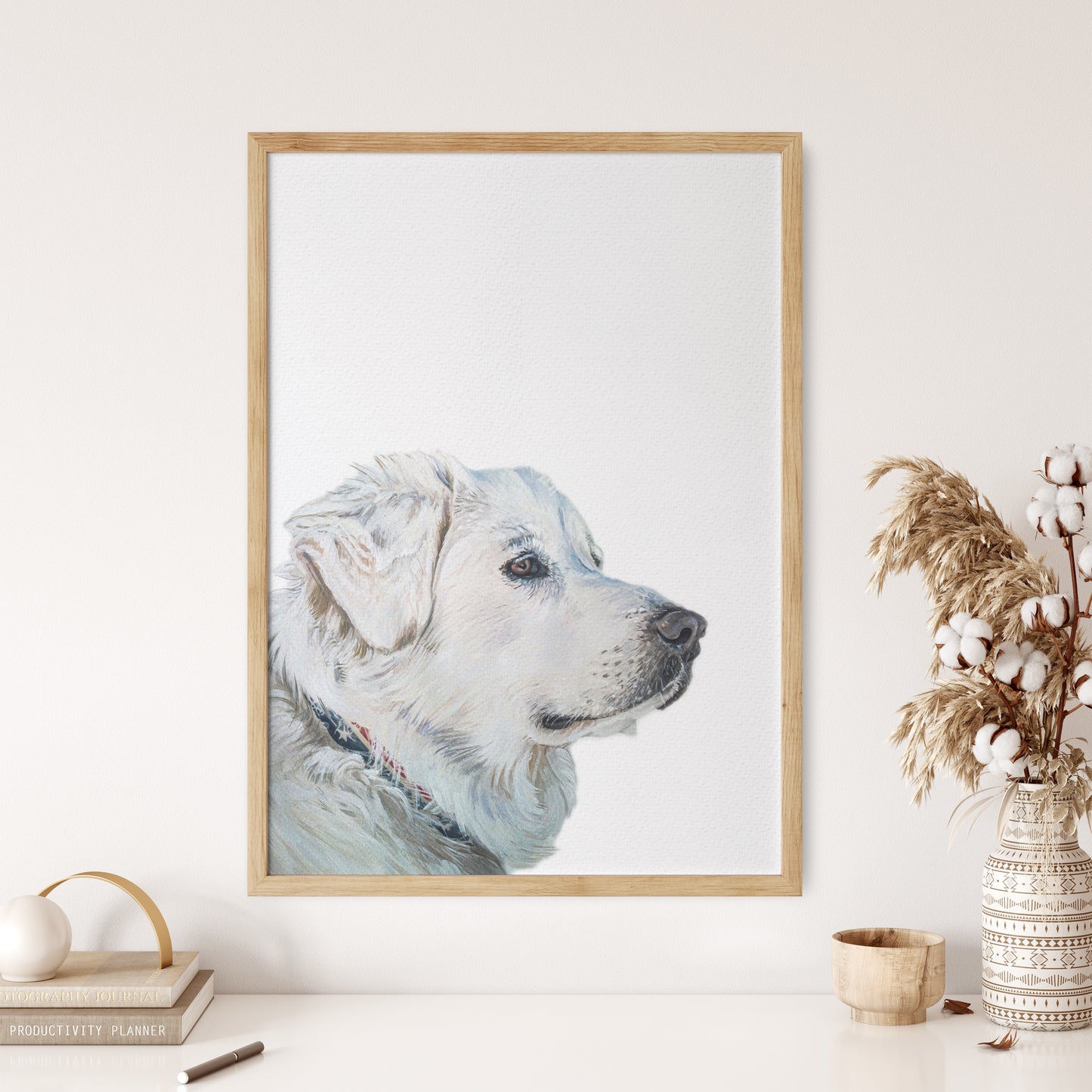 Corner Peekaboo Custom Dog Portrait From Photo 100% Watercolor Hand Painted