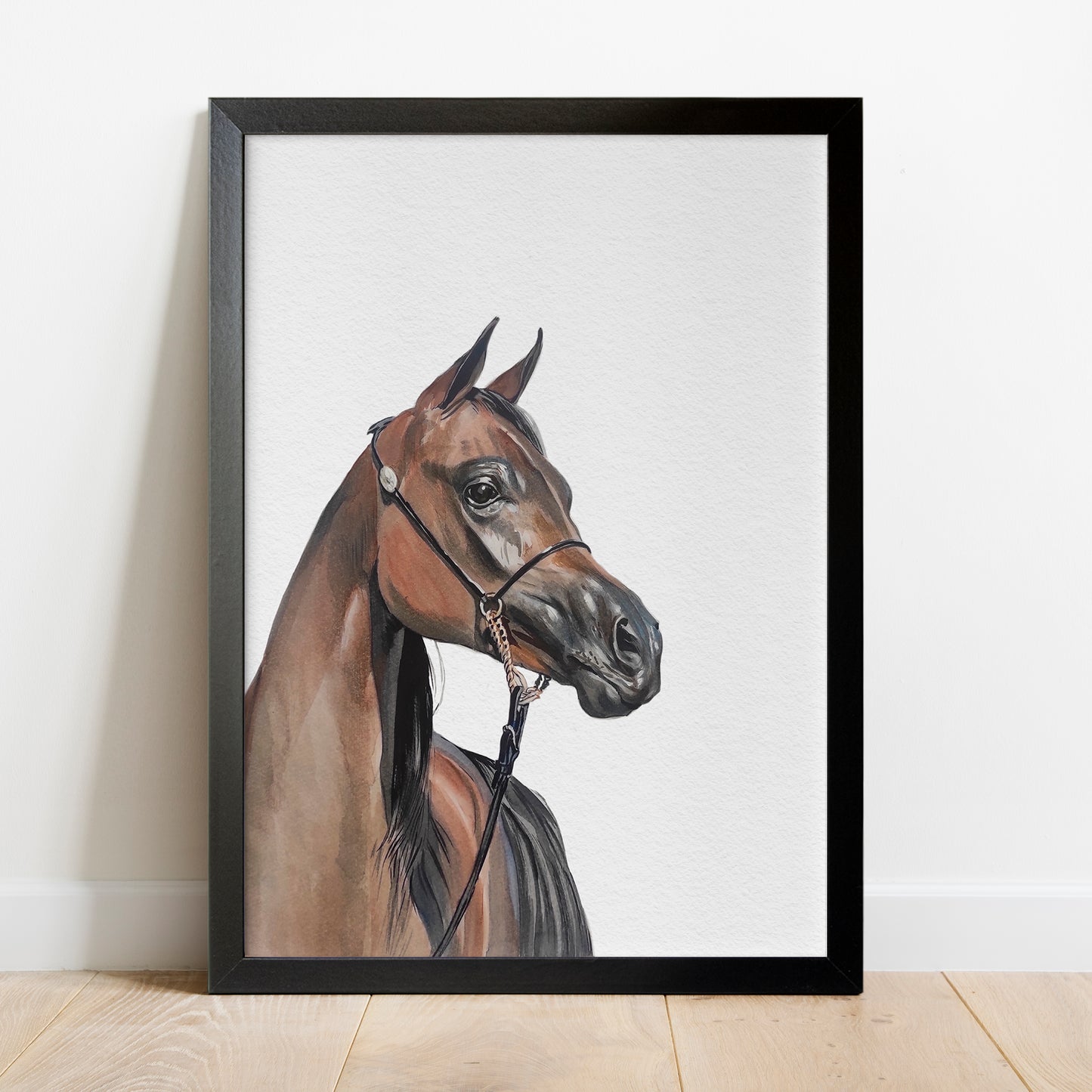 Custom Horse Portrait From Photo 100% Watercolor Hand Painting Peekaboo