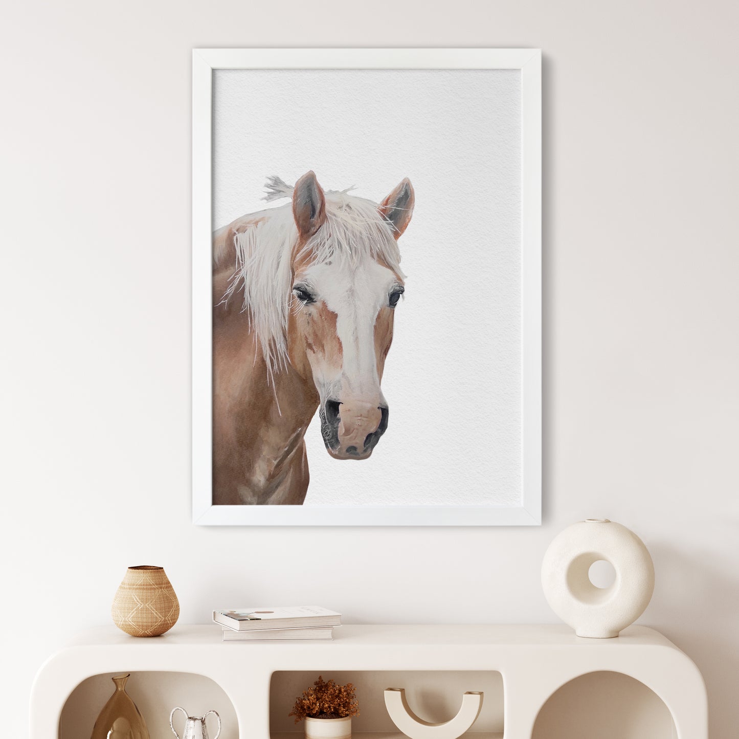 Custom Horse Portrait From Photo 100% Watercolor Hand Painting Peekaboo