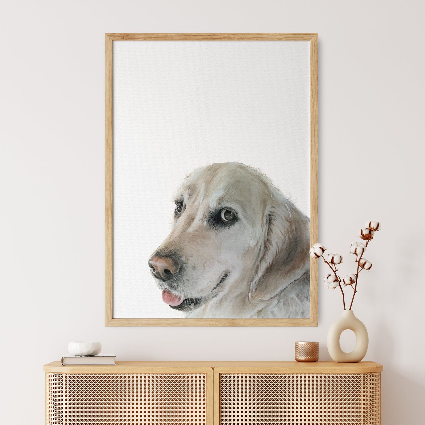 Corner Peekaboo Custom Dog Portrait From Photo 100% Watercolor Hand Painted