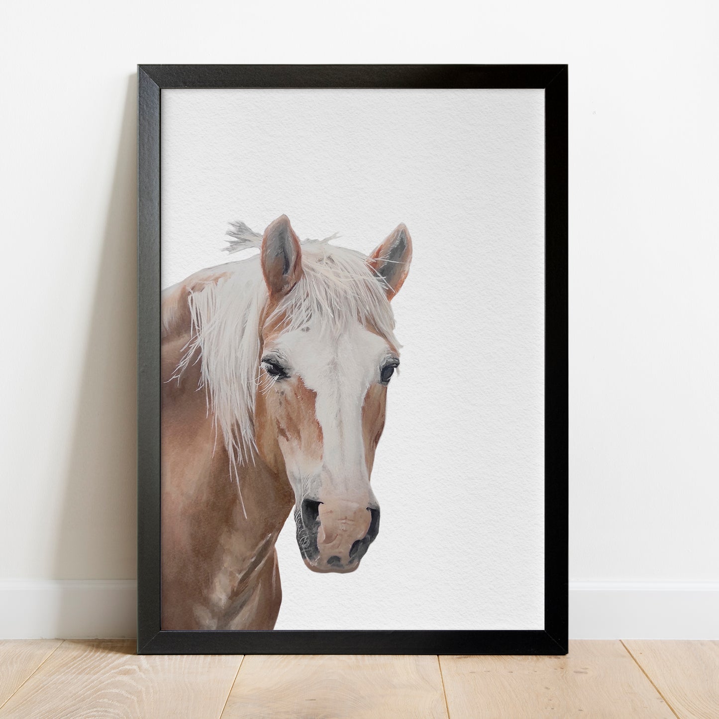 Custom Horse Portrait From Photo 100% Watercolor Hand Painting Peekaboo