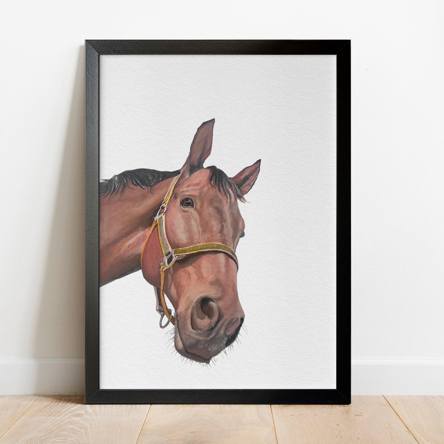 Custom Horse Portrait From Photo 100% Watercolor Hand Painting Peekaboo