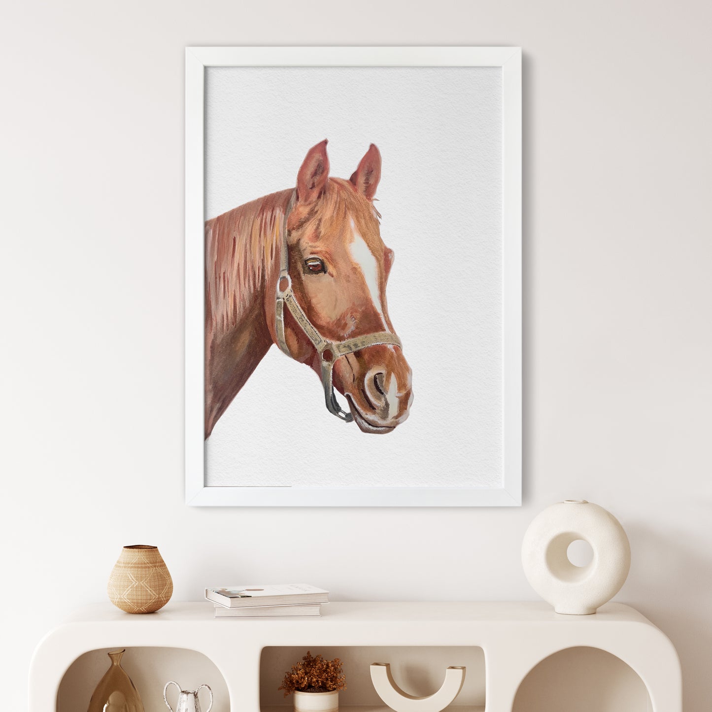 Custom Horse Portrait From Photo 100% Watercolor Hand Painting Peekaboo