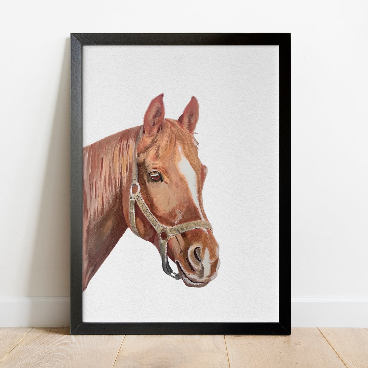 Custom Horse Portrait From Photo 100% Watercolor Hand Painting Peekaboo